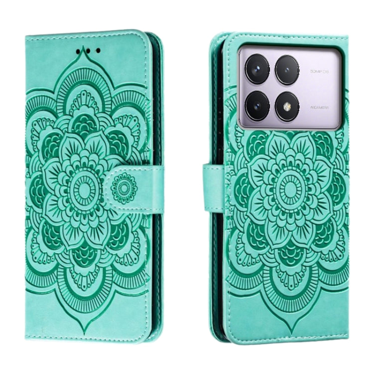 Sun Mandala Embossing Pattern Phone Leather Case, For Xiaomi Redmi A3, For Xiaomi Redmi Note 13 Pro 4G, For Xiaomi Redmi Note 13 4G, For Xiaomi Redmi K70E, For Xiaomi Redmi Note 13R Pro, For Xiaomi Redmi K70
