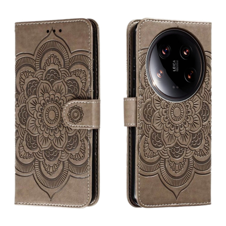 Sun Mandala Embossing Pattern Phone Leather Case, For Xiaomi 14T, For Xiaomi 14 Ultra