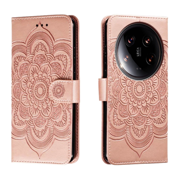 Sun Mandala Embossing Pattern Phone Leather Case, For Xiaomi 14T, For Xiaomi 14 Ultra