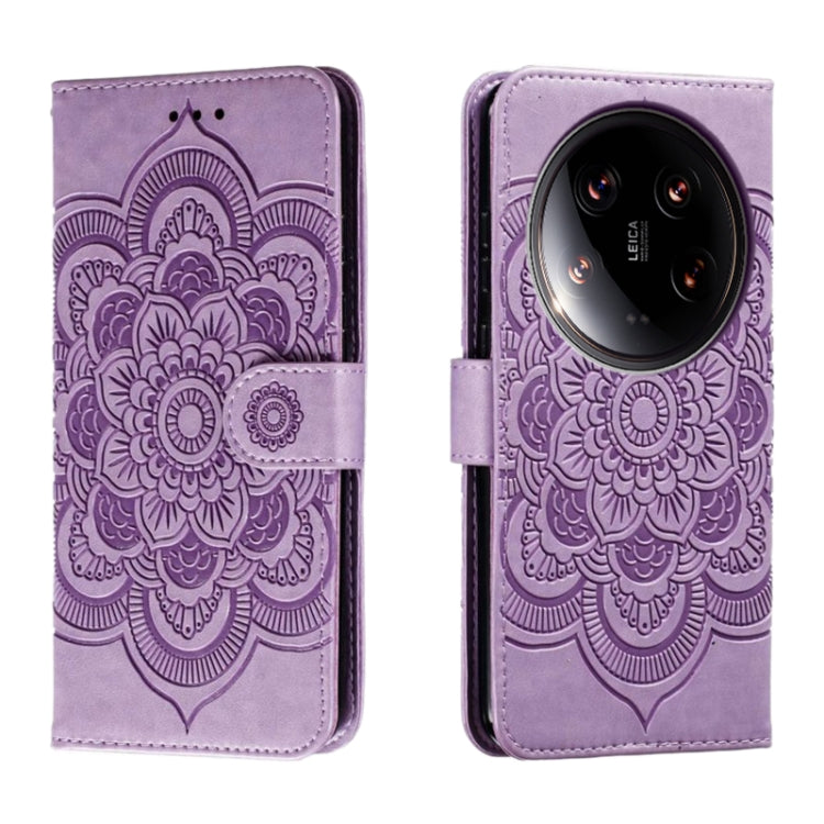 Sun Mandala Embossing Pattern Phone Leather Case, For Xiaomi 14T, For Xiaomi 14 Ultra