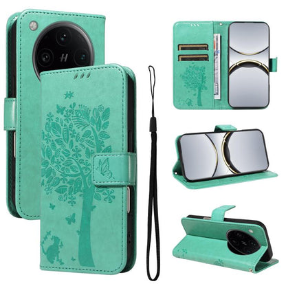 Tree & Cat Embossed Pattern Flip Leather Phone Case, For OPPO Find X8 Pro Global