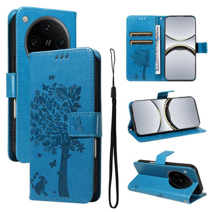 Tree & Cat Embossed Pattern Flip Leather Phone Case, For OPPO Find X8 Pro Global