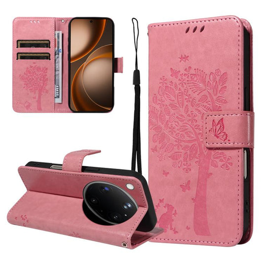 Tree & Cat Embossed Pattern Flip Leather Phone Case, For OPPO Find X9 Ultra 5G, For OPPO A6X 5G / A6 5G, For OPPO Reno15 Pro 5G Global, For OPPO Reno15 5G Global, For OPPO Find X9, For OPPO A6 Pro 4G / 5G Global, For OPPO Find X9 Pro