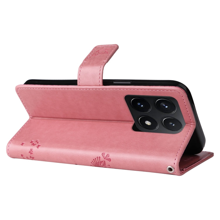 Tree & Cat Embossed Pattern Flip Leather Phone Case, For Xiaomi 14T, For Xiaomi Poco F6