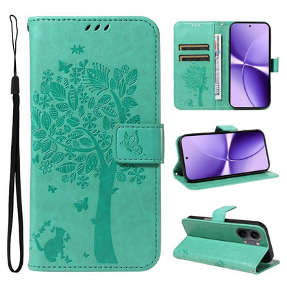 Tree & Cat Embossed Pattern Flip Leather Phone Case, For Xiaomi 17 Max 5G, For Xiaomi 17T Pro 5G Global, For Xiaomi 17T 5G Global, For Xiaomi Poco X8 Pro Max 5G, For Xiaomi 17 Ultra, For Xiaomi 17 Pro Max, For Xiaomi 17