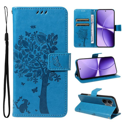 Tree & Cat Embossed Pattern Flip Leather Phone Case, For Xiaomi 17 Max 5G, For Xiaomi 17T Pro 5G Global, For Xiaomi 17T 5G Global, For Xiaomi Poco X8 Pro Max 5G, For Xiaomi 17 Ultra, For Xiaomi 17 Pro Max, For Xiaomi 17