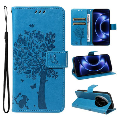 Tree & Cat Embossed Pattern Flip Leather Phone Case, For Xiaomi 17 Max 5G, For Xiaomi 17T Pro 5G Global, For Xiaomi 17T 5G Global, For Xiaomi Poco X8 Pro Max 5G, For Xiaomi 17 Ultra, For Xiaomi 17 Pro Max, For Xiaomi 17