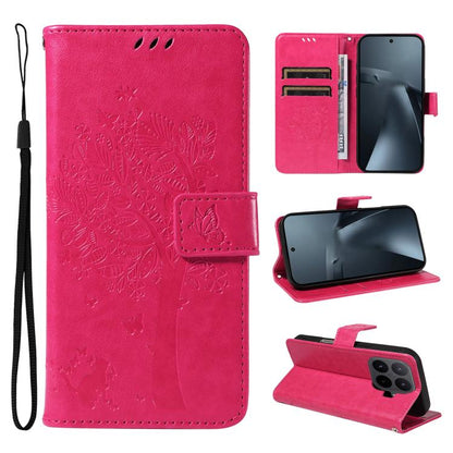 Tree & Cat Embossed Pattern Flip Leather Phone Case, For Xiaomi 17 Max 5G, For Xiaomi 17T Pro 5G Global, For Xiaomi 17T 5G Global, For Xiaomi Poco X8 Pro Max 5G, For Xiaomi 17 Ultra, For Xiaomi 17 Pro Max, For Xiaomi 17