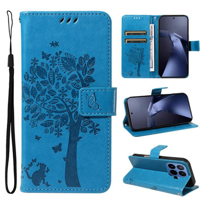 Tree & Cat Embossed Pattern Flip Leather Phone Case, For Xiaomi 17 Max 5G, For Xiaomi 17T Pro 5G Global, For Xiaomi 17T 5G Global, For Xiaomi Poco X8 Pro Max 5G, For Xiaomi 17 Ultra, For Xiaomi 17 Pro Max, For Xiaomi 17
