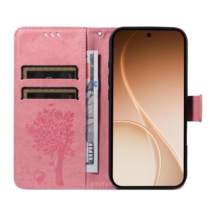 Tree & Cat Embossed Pattern Flip Leather Phone Case, For Xiaomi 17 Max 5G, For Xiaomi 17T Pro 5G Global, For Xiaomi 17T 5G Global, For Xiaomi Poco X8 Pro Max 5G, For Xiaomi 17 Ultra, For Xiaomi 17 Pro Max, For Xiaomi 17
