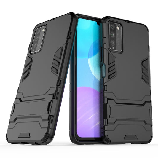 Shockproof protective phone case with rugged armor design, black, for Huawei phone models