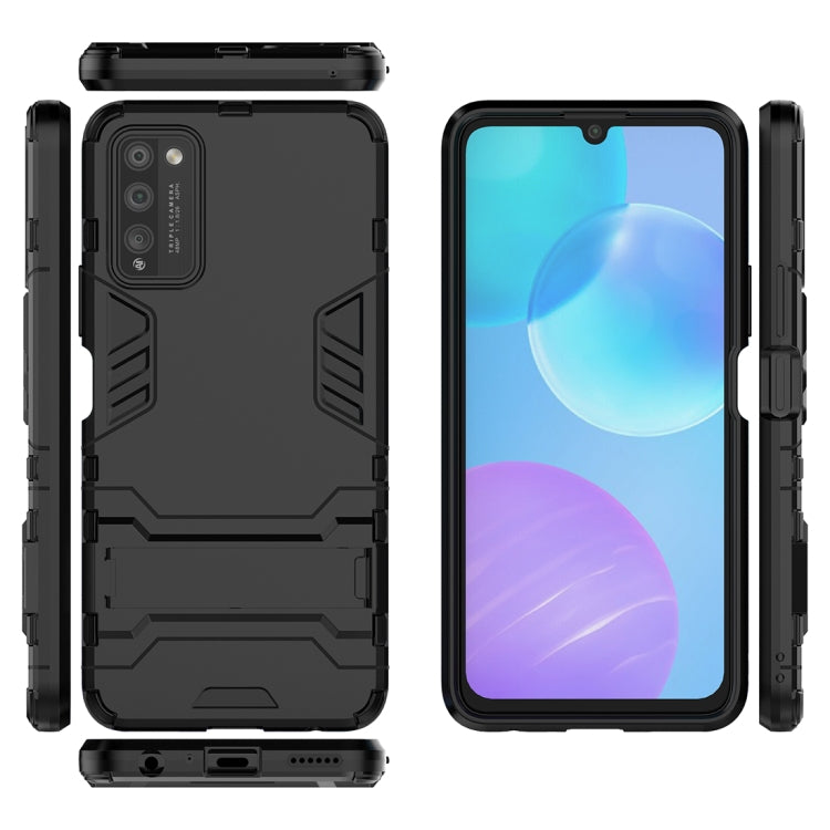 Shockproof protective phone case, black rugged armor shell with front and back cutouts