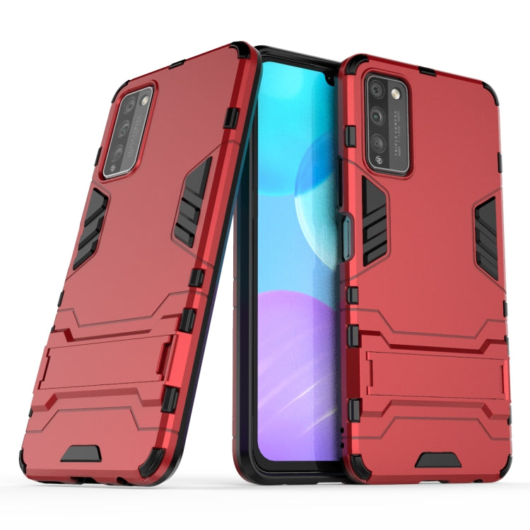 Shockproof protective phone case with rugged armor design, red, for Huawei phone models