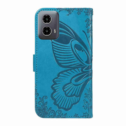 Swallowtail Butterfly Embossed Leather Phone Case, For Motorola Edge Moto G34