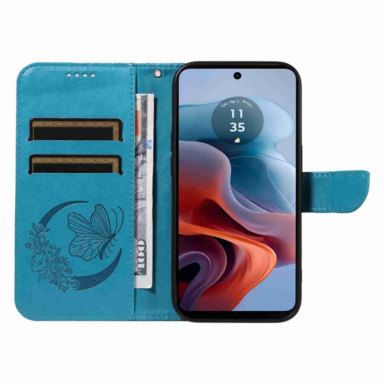 Swallowtail Butterfly Embossed Leather Phone Case, For Motorola Edge Moto G34