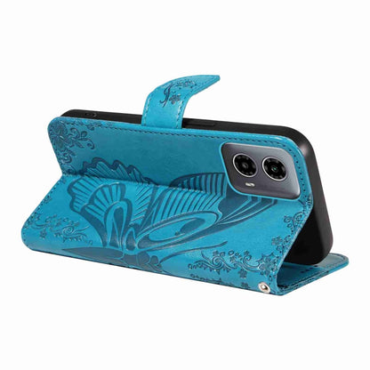 Swallowtail Butterfly Embossed Leather Phone Case, For Motorola Edge Moto G34