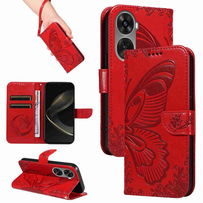 Swallowtail Butterfly Embossed Leather Phone Case, For Huawei nova 11 SE 4G