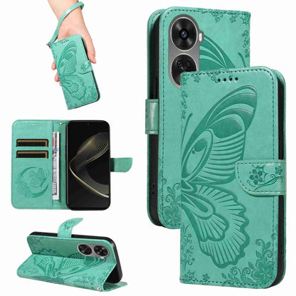Swallowtail Butterfly Embossed Leather Phone Case, For Huawei nova 11 SE 4G
