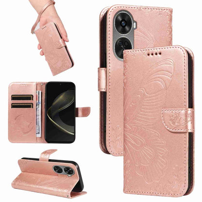 Swallowtail Butterfly Embossed Leather Phone Case, For Huawei nova 11 SE 4G