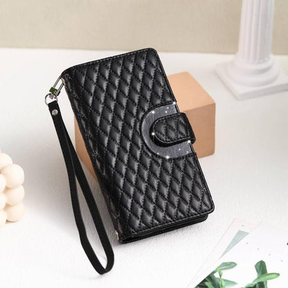 Glitter Lattice Zipper Wallet Leather Phone Case, For Redmi Note 17 5G/4G 169.7mm, For Redmi Note 17 Pro+ 5G Global 163.4, For Redmi 17 5G/4G Global 170mm, For Xiaomi Redmi 13 4G