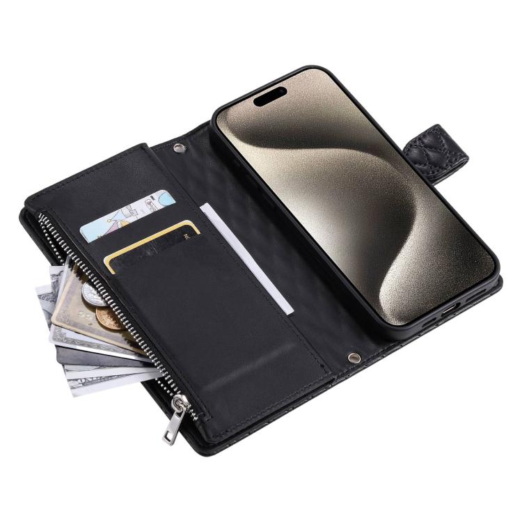 Glitter Lattice Zipper Wallet Leather Phone Case, For Redmi Note 17 5G/4G 169.7mm, For Redmi Note 17 Pro+ 5G Global 163.4, For Redmi 17 5G/4G Global 170mm, For Xiaomi Redmi 13 4G