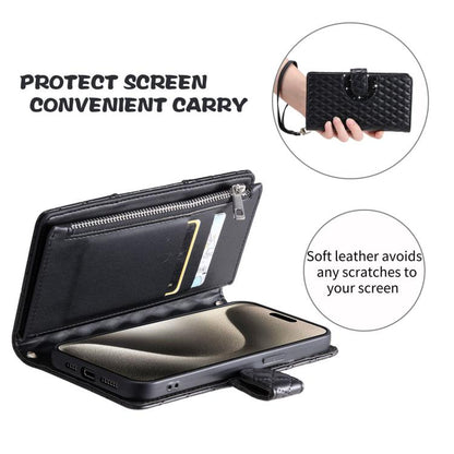 Glitter Lattice Zipper Wallet Leather Phone Case, For Redmi Note 17 5G/4G 169.7mm, For Redmi Note 17 Pro+ 5G Global 163.4, For Redmi 17 5G/4G Global 170mm, For Xiaomi Redmi 13 4G