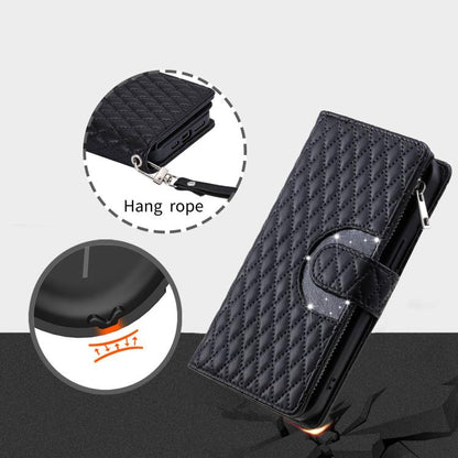 Glitter Lattice Zipper Wallet Leather Phone Case, For Redmi Note 17 5G/4G 169.7mm, For Redmi Note 17 Pro+ 5G Global 163.4, For Redmi 17 5G/4G Global 170mm, For Xiaomi Redmi 13 4G