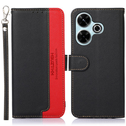 KHAZNEH Litchi Texture Leather RFID Phone Case, For Redmi 14C 4G, For Xiaomi Redmi 13 4G