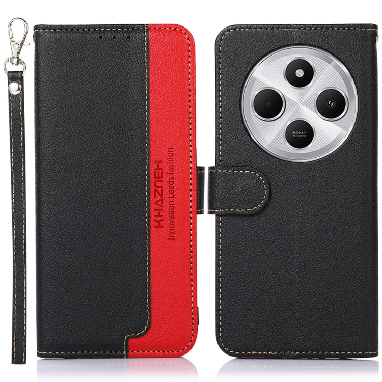KHAZNEH Litchi Texture Leather RFID Phone Case, For Redmi 14C 4G, For Xiaomi Redmi 13 4G