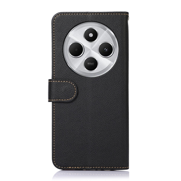 KHAZNEH Litchi Texture Leather RFID Phone Case, For Redmi 14C 4G, For Xiaomi Redmi 13 4G