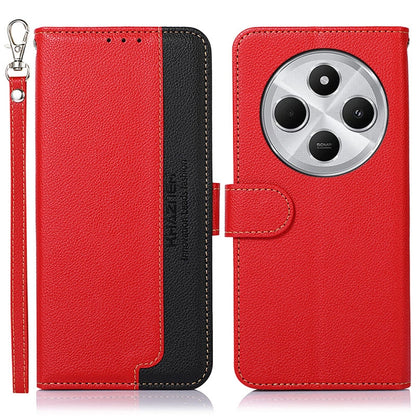 KHAZNEH Litchi Texture Leather RFID Phone Case, For Redmi 14C 4G, For Xiaomi Redmi 13 4G