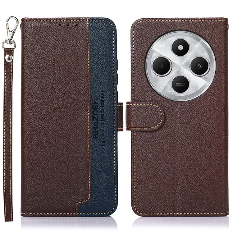 KHAZNEH Litchi Texture Leather RFID Phone Case, For Redmi 14C 4G, For Xiaomi Redmi 13 4G