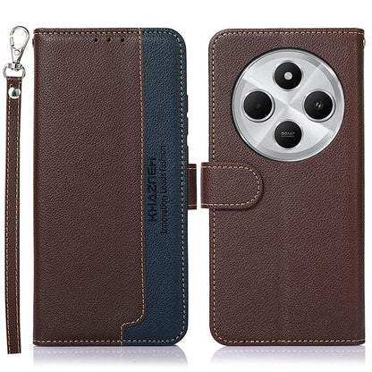 KHAZNEH Litchi Texture Leather RFID Phone Case, For Redmi 14C 4G, For Xiaomi Redmi 13 4G