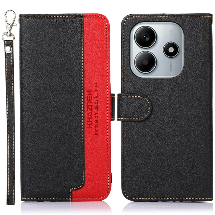 KHAZNEH Litchi Texture Leather RFID Phone Case, For Redmi A7 Pro 171mm/Poco C85x 5G Global, For Redmi Turbo 5 Max / Poco X8 Pro Max, For Redmi Turbo 5 5G / Poco X8 Pro 5G, For Redmi Note 15 Pro+ 5G Global 163.3mm, For Redmi Note 15 5G Global 164mm     ...