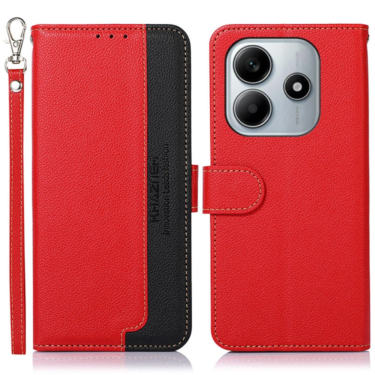 KHAZNEH Litchi Texture Leather RFID Phone Case, For Redmi A7 Pro 171mm/Poco C85x 5G Global, For Redmi Turbo 5 Max / Poco X8 Pro Max, For Redmi Turbo 5 5G / Poco X8 Pro 5G, For Redmi Note 15 Pro+ 5G Global 163.3mm, For Redmi Note 15 5G Global 164mm     ...