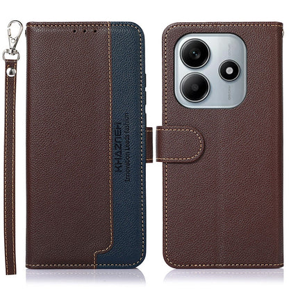 KHAZNEH Litchi Texture Leather RFID Phone Case, For Redmi A7 Pro 171mm/Poco C85x 5G Global, For Redmi Turbo 5 Max / Poco X8 Pro Max, For Redmi Turbo 5 5G / Poco X8 Pro 5G, For Redmi Note 15 Pro+ 5G Global 163.3mm, For Redmi Note 15 5G Global 164mm     ...