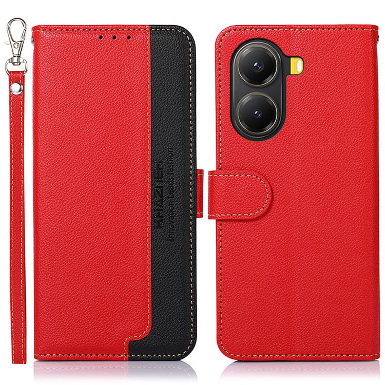 KHAZNEH Litchi Texture Leather RFID Phone Case, For Redmi A7 Pro 171mm/Poco C85x 5G Global, For Redmi Turbo 5 Max / Poco X8 Pro Max, For Redmi Turbo 5 5G / Poco X8 Pro 5G, For Redmi Note 15 Pro+ 5G Global 163.3mm, For Redmi Note 15 5G Global 164mm     ...