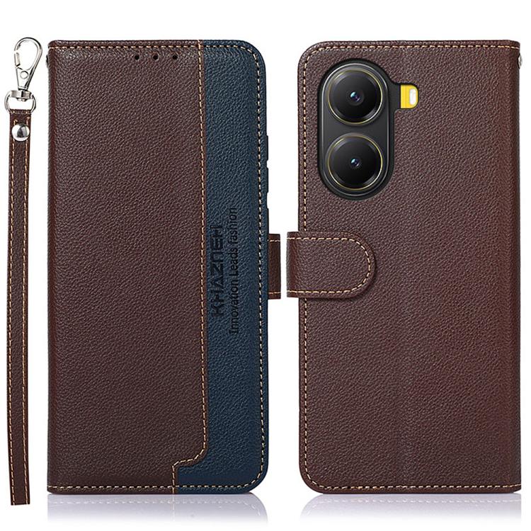 KHAZNEH Litchi Texture Leather RFID Phone Case, For Redmi A7 Pro 171mm/Poco C85x 5G Global, For Redmi Turbo 5 Max / Poco X8 Pro Max, For Redmi Turbo 5 5G / Poco X8 Pro 5G, For Redmi Note 15 Pro+ 5G Global 163.3mm, For Redmi Note 15 5G Global 164mm     ...
