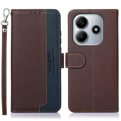 KHAZNEH Litchi Texture Leather RFID Phone Case, For Redmi A7 Pro 171mm/Poco C85x 5G Global, For Redmi Turbo 5 Max / Poco X8 Pro Max, For Redmi Turbo 5 5G / Poco X8 Pro 5G, For Redmi Note 15 Pro+ 5G Global 163.3mm, For Redmi Note 15 5G Global 164mm     ...