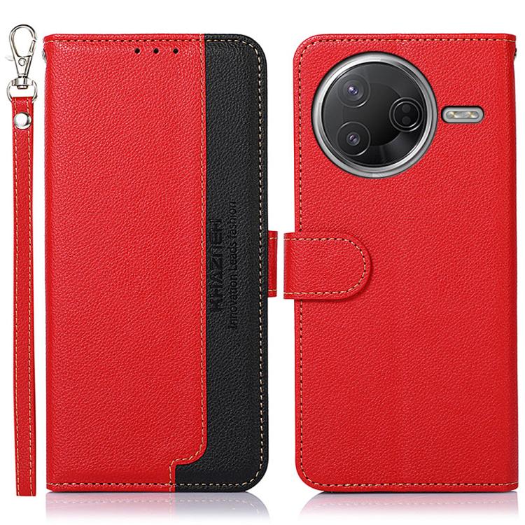 KHAZNEH Litchi Texture Leather RFID Phone Case, For Redmi A7 Pro 171mm/Poco C85x 5G Global, For Redmi Turbo 5 Max / Poco X8 Pro Max, For Redmi Turbo 5 5G / Poco X8 Pro 5G, For Redmi Note 15 Pro+ 5G Global 163.3mm, For Redmi Note 15 5G Global 164mm     ...