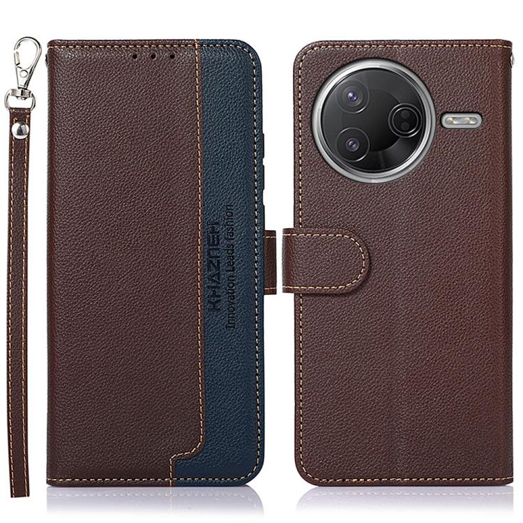 KHAZNEH Litchi Texture Leather RFID Phone Case, For Redmi A7 Pro 171mm/Poco C85x 5G Global, For Redmi Turbo 5 Max / Poco X8 Pro Max, For Redmi Turbo 5 5G / Poco X8 Pro 5G, For Redmi Note 15 Pro+ 5G Global 163.3mm, For Redmi Note 15 5G Global 164mm     ...
