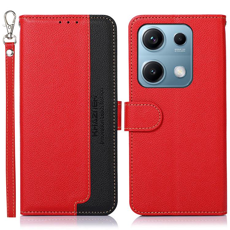 KHAZNEH Litchi Texture Leather RFID Phone Case, For Redmi A7 Pro 171mm/Poco C85x 5G Global, For Redmi Turbo 5 Max / Poco X8 Pro Max, For Redmi Turbo 5 5G / Poco X8 Pro 5G, For Redmi Note 15 Pro+ 5G Global 163.3mm, For Redmi Note 15 5G Global 164mm     ...