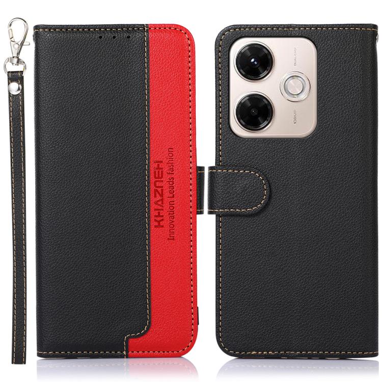 KHAZNEH Litchi Texture Leather RFID Phone Case, For Redmi A7 Pro 171mm/Poco C85x 5G Global, For Redmi Turbo 5 Max / Poco X8 Pro Max, For Redmi Turbo 5 5G / Poco X8 Pro 5G, For Redmi Note 15 Pro+ 5G Global 163.3mm, For Redmi Note 15 5G Global 164mm     ...