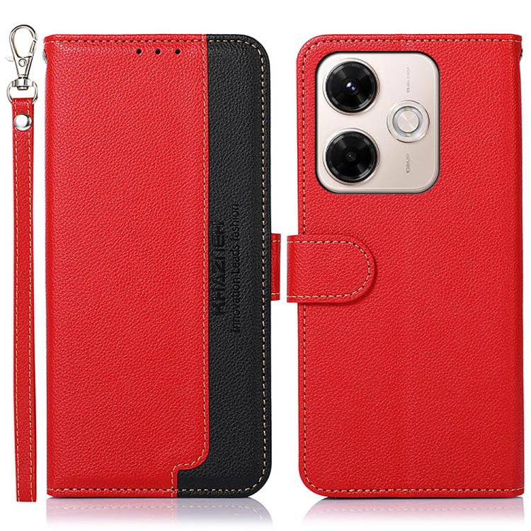 KHAZNEH Litchi Texture Leather RFID Phone Case, For Redmi A7 Pro 171mm/Poco C85x 5G Global, For Redmi Turbo 5 Max / Poco X8 Pro Max, For Redmi Turbo 5 5G / Poco X8 Pro 5G, For Redmi Note 15 Pro+ 5G Global 163.3mm, For Redmi Note 15 5G Global 164mm     ...
