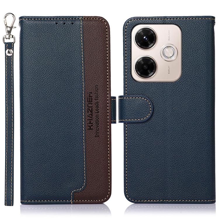 KHAZNEH Litchi Texture Leather RFID Phone Case, For Redmi A7 Pro 171mm/Poco C85x 5G Global, For Redmi Turbo 5 Max / Poco X8 Pro Max, For Redmi Turbo 5 5G / Poco X8 Pro 5G, For Redmi Note 15 Pro+ 5G Global 163.3mm, For Redmi Note 15 5G Global 164mm     ...
