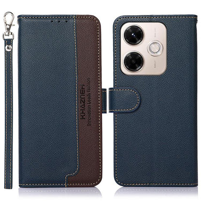 KHAZNEH Litchi Texture Leather RFID Phone Case, For Redmi A7 Pro 171mm/Poco C85x 5G Global, For Redmi Turbo 5 Max / Poco X8 Pro Max, For Redmi Turbo 5 5G / Poco X8 Pro 5G, For Redmi Note 15 Pro+ 5G Global 163.3mm, For Redmi Note 15 5G Global 164mm     ...