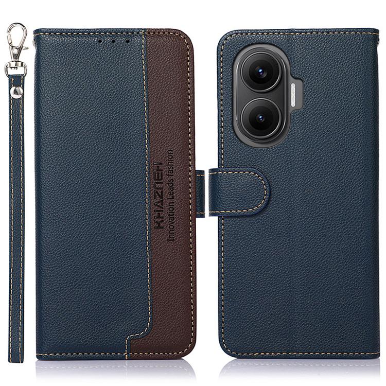 KHAZNEH Litchi Texture Leather RFID Phone Case, For Redmi A7 Pro 171mm/Poco C85x 5G Global, For Redmi Turbo 5 Max / Poco X8 Pro Max, For Redmi Turbo 5 5G / Poco X8 Pro 5G, For Redmi Note 15 Pro+ 5G Global 163.3mm, For Redmi Note 15 5G Global 164mm     ...