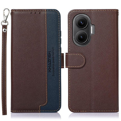 KHAZNEH Litchi Texture Leather RFID Phone Case, For Redmi A7 Pro 171mm/Poco C85x 5G Global, For Redmi Turbo 5 Max / Poco X8 Pro Max, For Redmi Turbo 5 5G / Poco X8 Pro 5G, For Redmi Note 15 Pro+ 5G Global 163.3mm, For Redmi Note 15 5G Global 164mm     ...