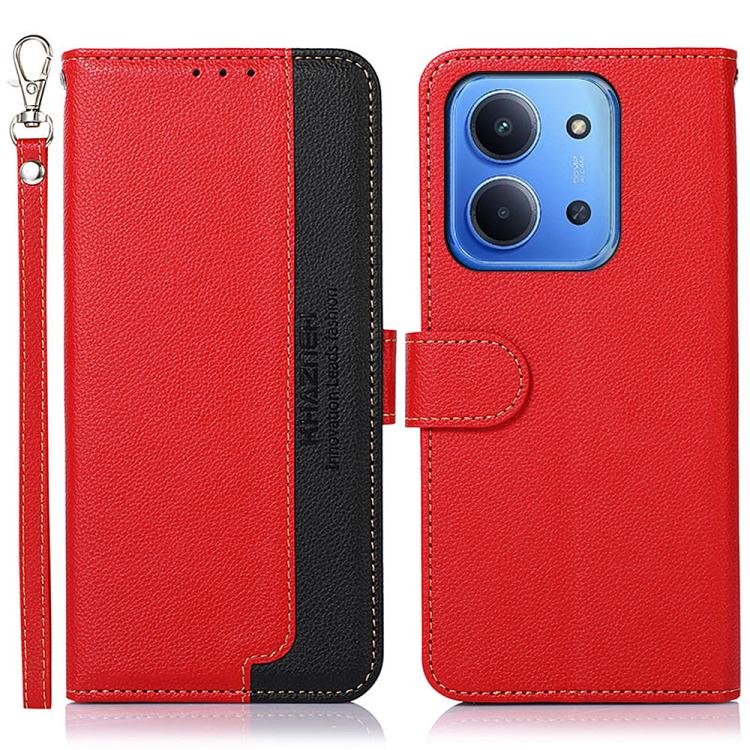 KHAZNEH Litchi Texture Leather RFID Phone Case, For Redmi A7 Pro 171mm/Poco C85x 5G Global, For Redmi Turbo 5 Max / Poco X8 Pro Max, For Redmi Turbo 5 5G / Poco X8 Pro 5G, For Redmi Note 15 Pro+ 5G Global 163.3mm, For Redmi Note 15 5G Global 164mm     ...