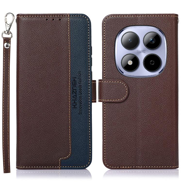 KHAZNEH Litchi Texture Leather RFID Phone Case, For Redmi A7 Pro 171mm/Poco C85x 5G Global, For Redmi Turbo 5 Max / Poco X8 Pro Max, For Redmi Turbo 5 5G / Poco X8 Pro 5G, For Redmi Note 15 Pro+ 5G Global 163.3mm, For Redmi Note 15 5G Global 164mm     ...